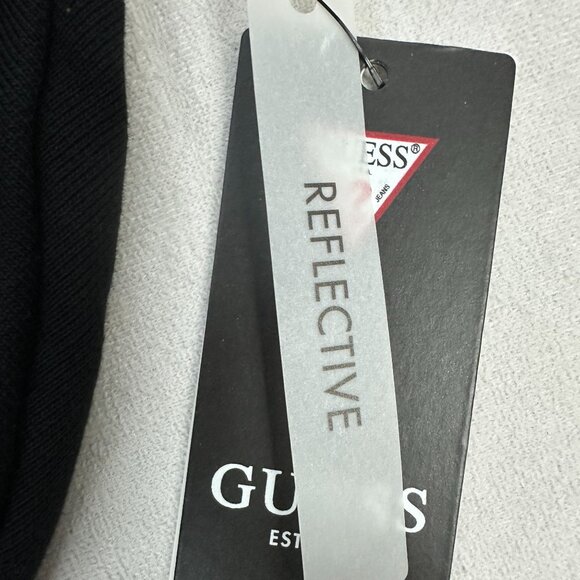 Guess Trixie Logo Cropped Hooded Sweatshirt Size XS Reflective Long Sleeved - Picture 3 of 9